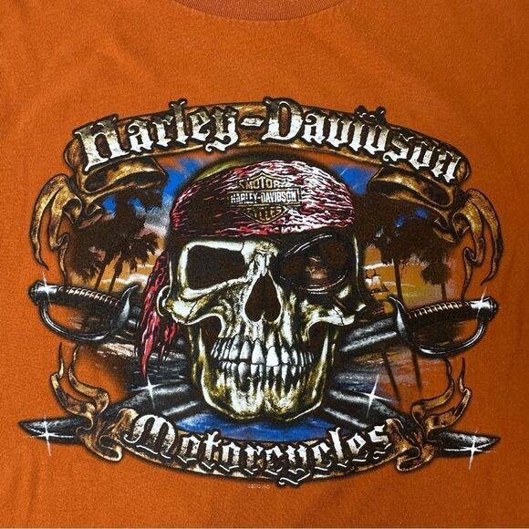 HARLEY-DAVIDSON Motorcycles Orange Orlando FL Tshirt Men’s Size 2XL - Picture 4 of 12